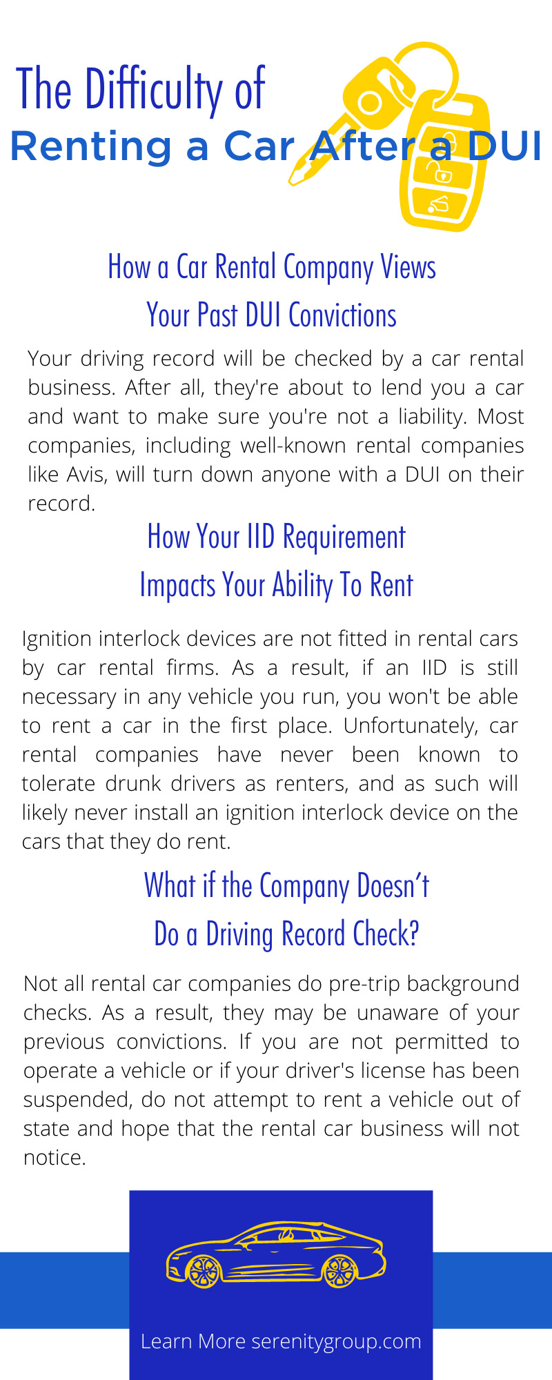 The Difficulty of Renting a Car After a DUI